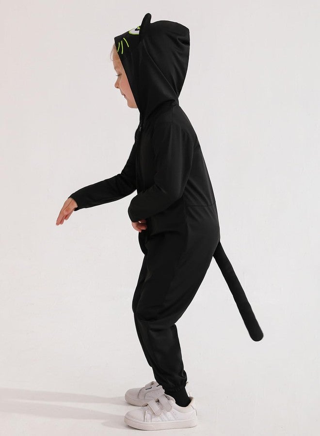 إيشو زي قطة سوداء للأطفال من إيشو، أزياء هالوين للجنسين، بدلة قطة سوداء قطعة واحدة، ملابس تنكرية للأولاد والبنات من 3 إلى 12 سنة - Image 5